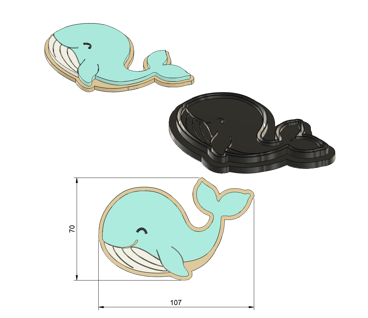 Whale Marine Animal Cookie Cutter