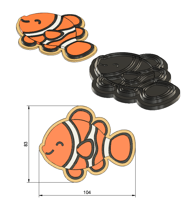Clownfish Sea Animal Cookie Cutter