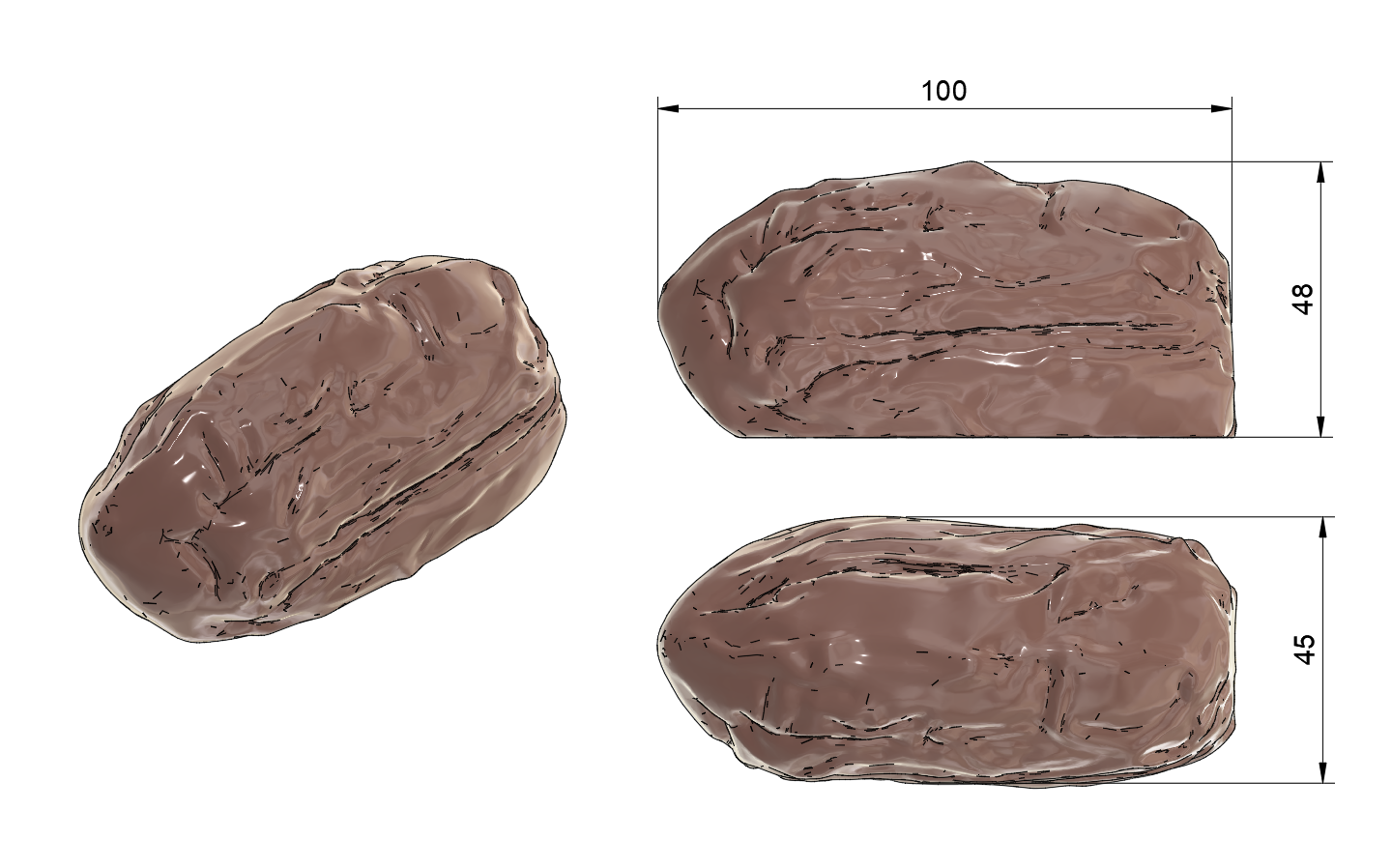 Stampo in Silicone Trompe l'oeil Fruit Dattero ( Mignon - Monoporzione - Buche de Noel - Torta )