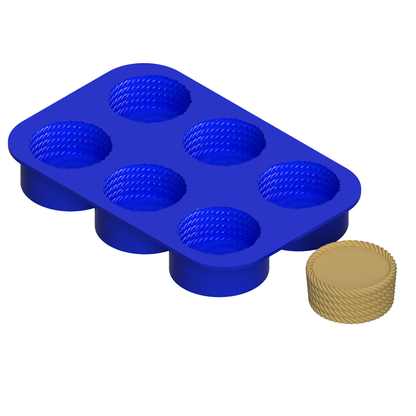 Molde de silicona para cesta de mimbre individual (6 cavidades)