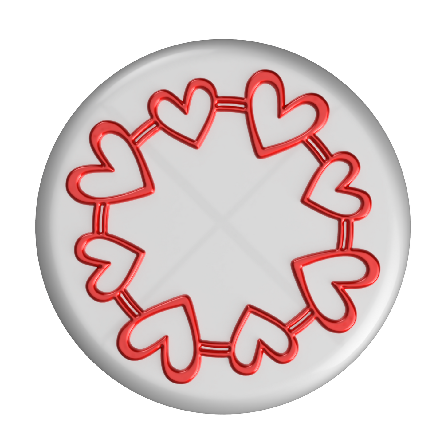 Cake Topper Valentine's Day Circle Heart