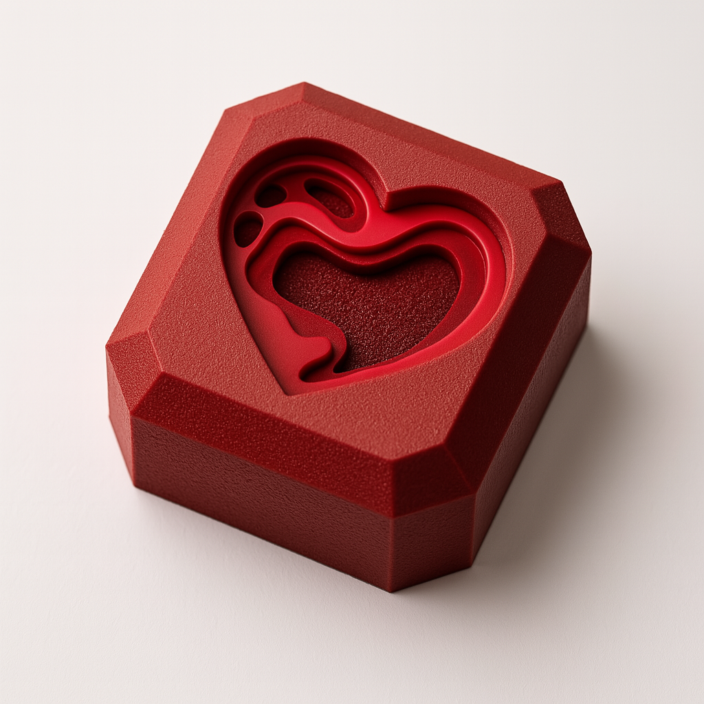 Molde individual de cubo de corazón para San Valentín (Individual - Kit - Set de producción)