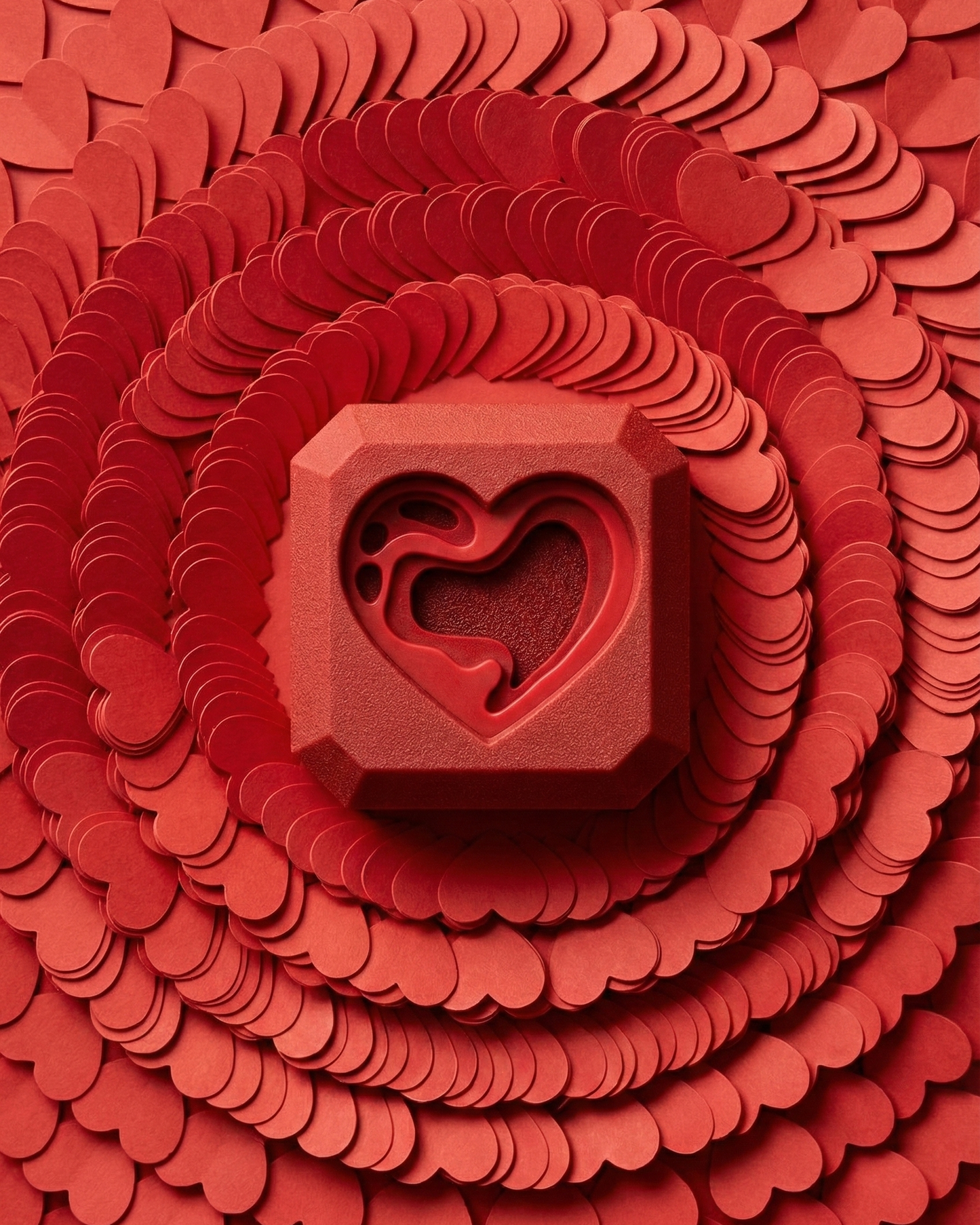 Stampo Silicone San Valentino Cubo Cuore ( Mignon - Monoporzione - Torta )