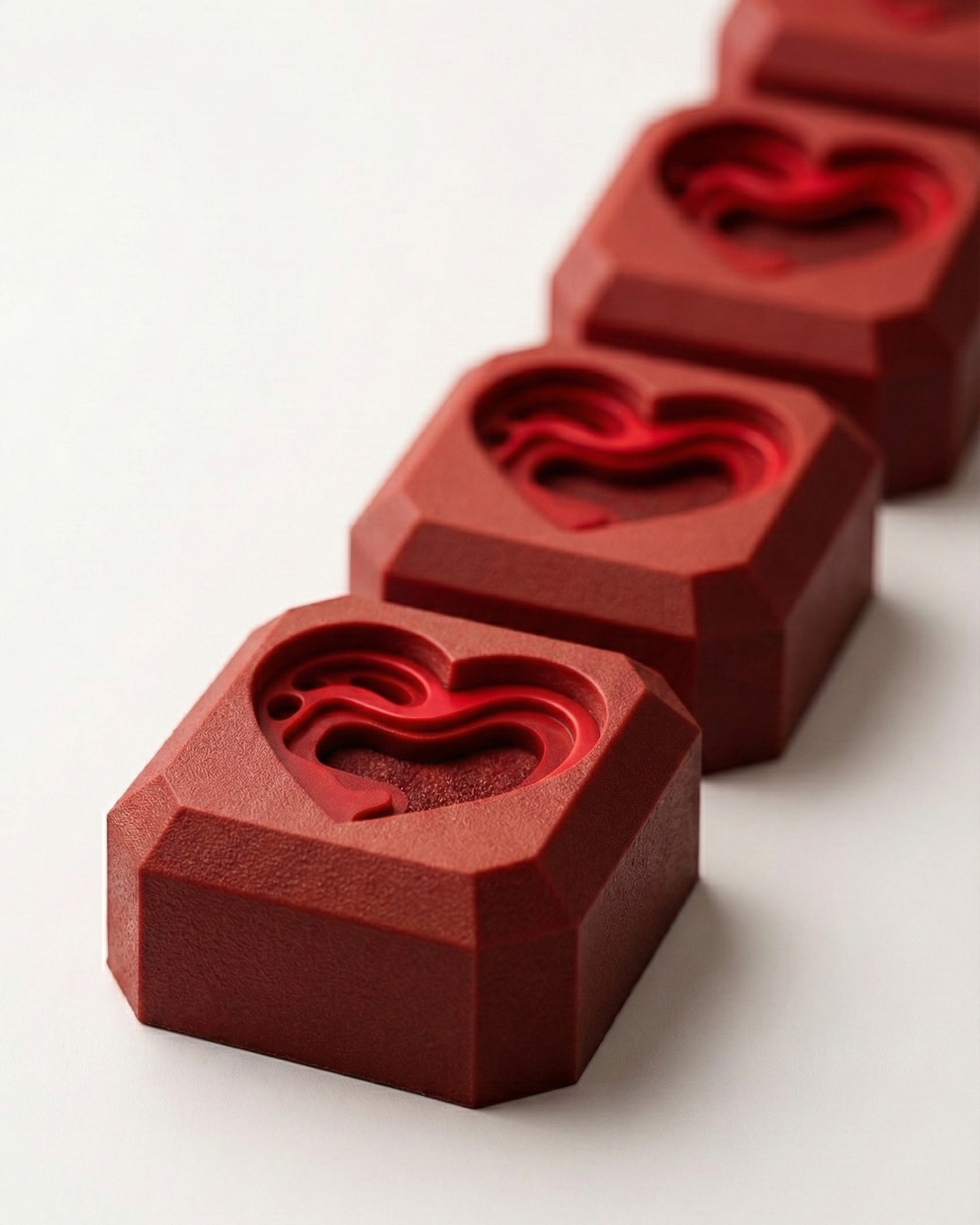 Stampo Silicone San Valentino Cubo Cuore ( Mignon - Monoporzione - Torta )