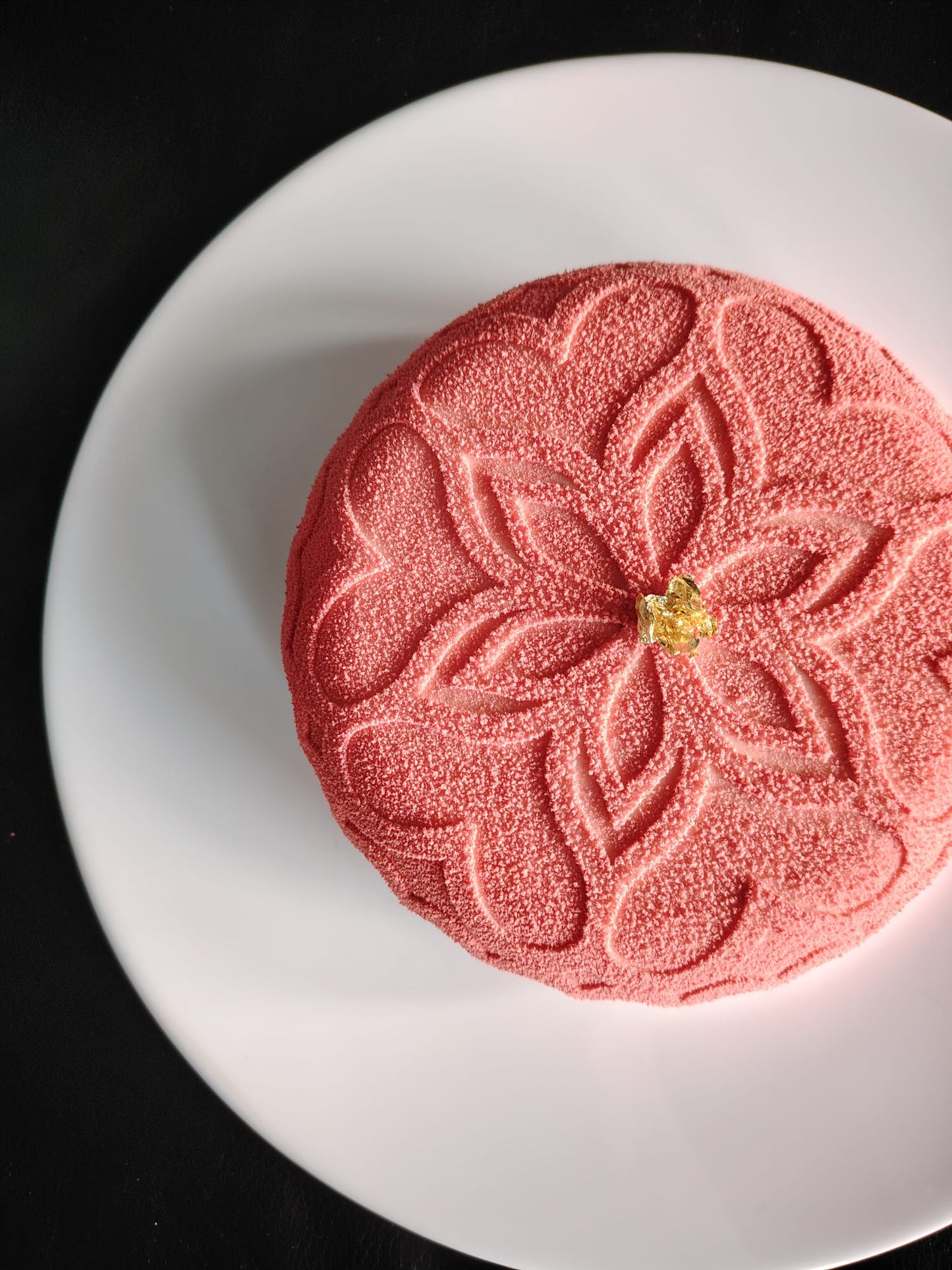 Pastel de San Valentín con corazones de roseta