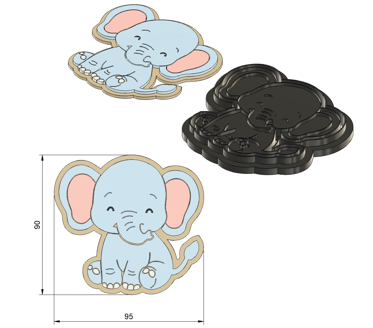 Safari Elephant Cookie Cutter