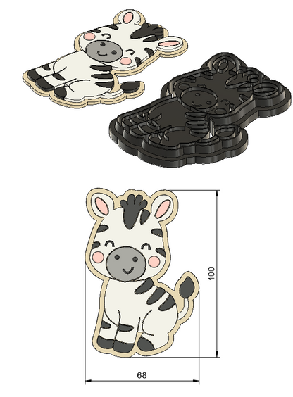Safari Zebra Cookie Cutter