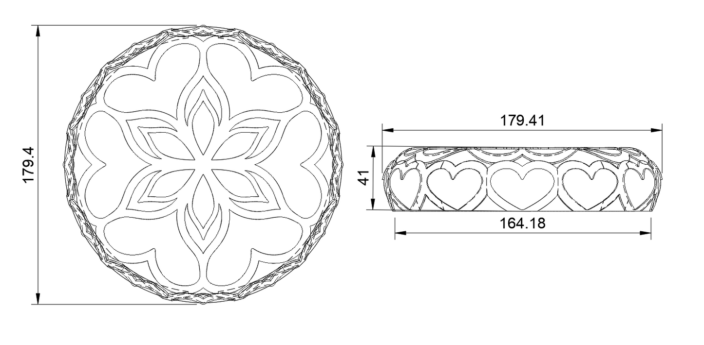 Pastel de San Valentín con corazones de roseta