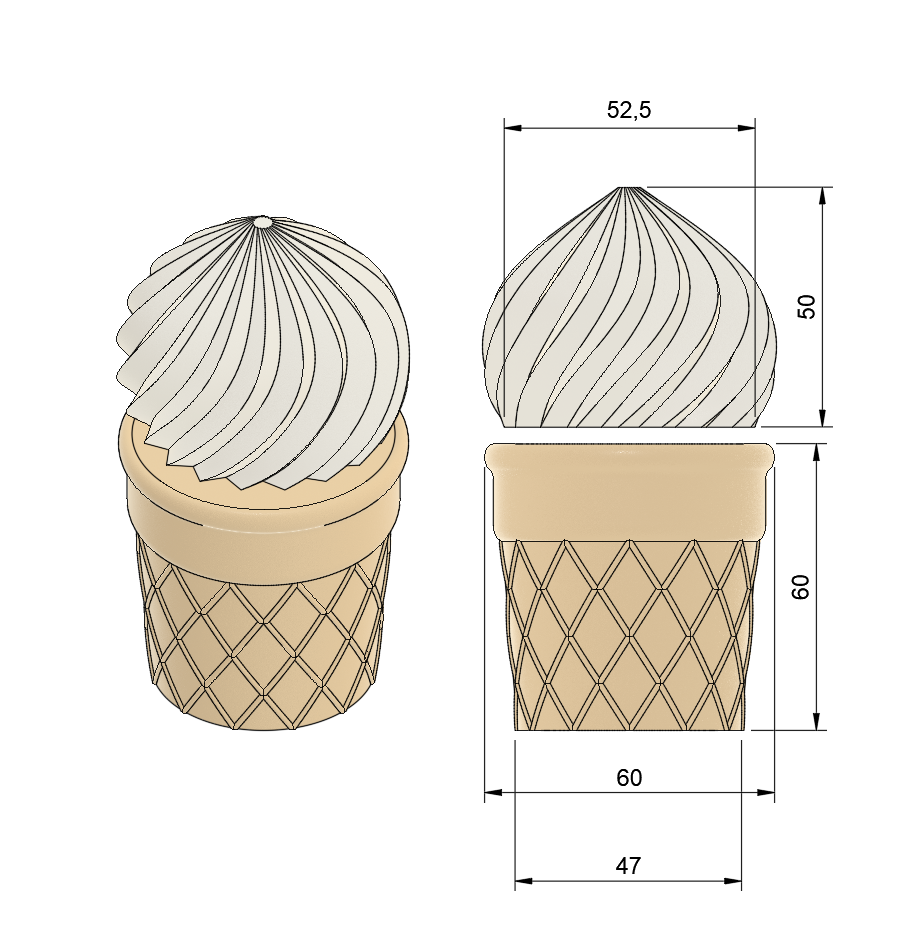 Stampo Silicone Trompe l'oeil Cono Gelato