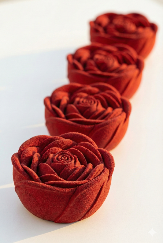 Stampo in silicone San Valentino a forma di rosa per monoporzioni e torte - vista 2 - Essence Easy Pastry Lab