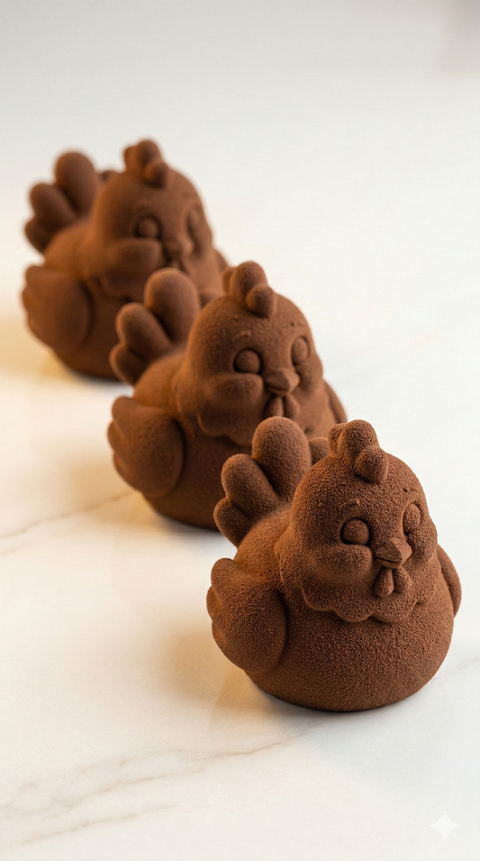Stampo in silicone monoporzione Gallinella design Pasqua - vista 2 - Essence Easy Pastry Lab