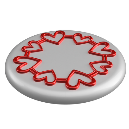 Adorno para tarta de San Valentín con forma de corazón circular