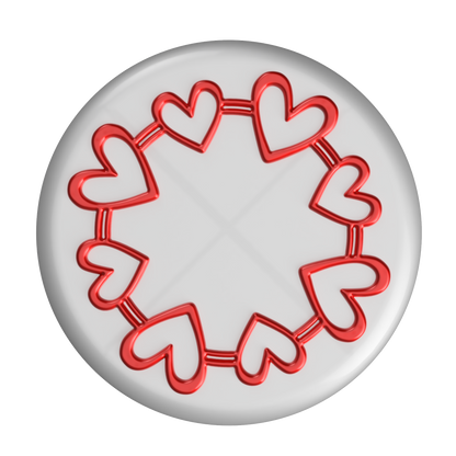 Adorno para tarta de San Valentín con forma de corazón circular